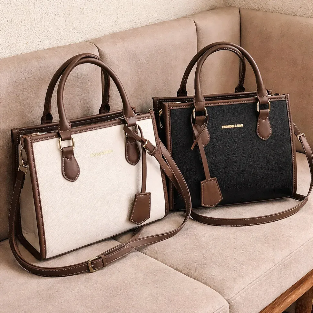 Elegant DuoTone Structured Handbag