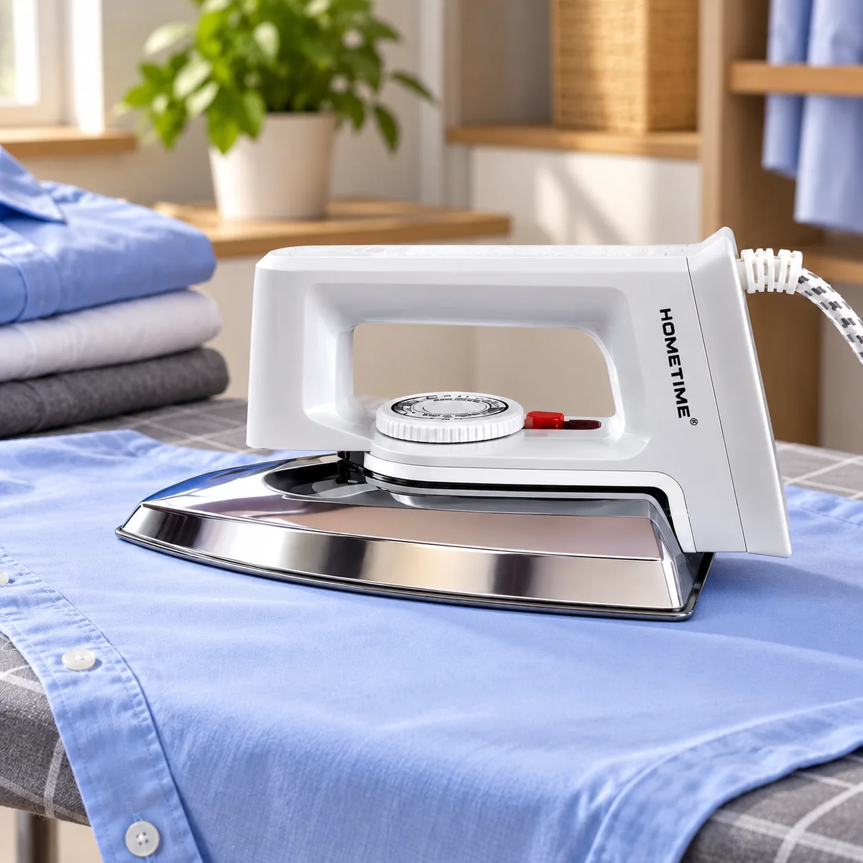 HOMETIME HT-998 Dry Iron – Heavy Weight Non-Stick Soleplate