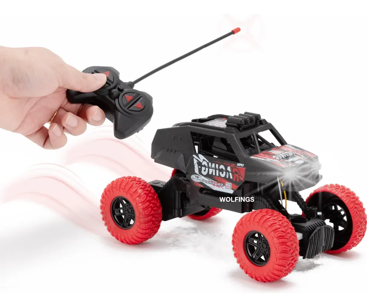 RC Racing 4x4 Off-Road Monster Truck – High-Speed Remote Control Car (Red & Blue Wheels)
