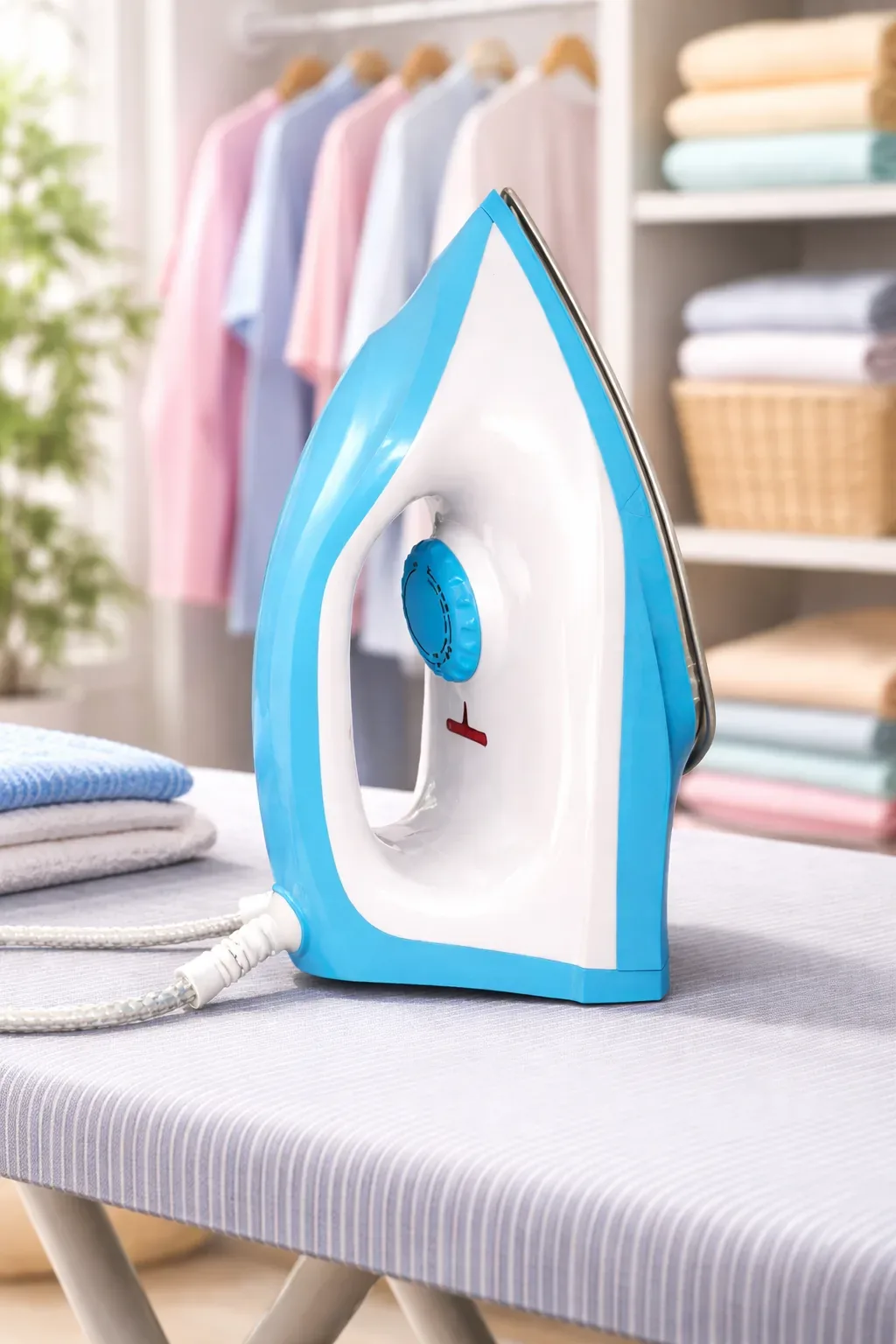 Premium Non-Stick Electric Dry Iron (Blue & White)