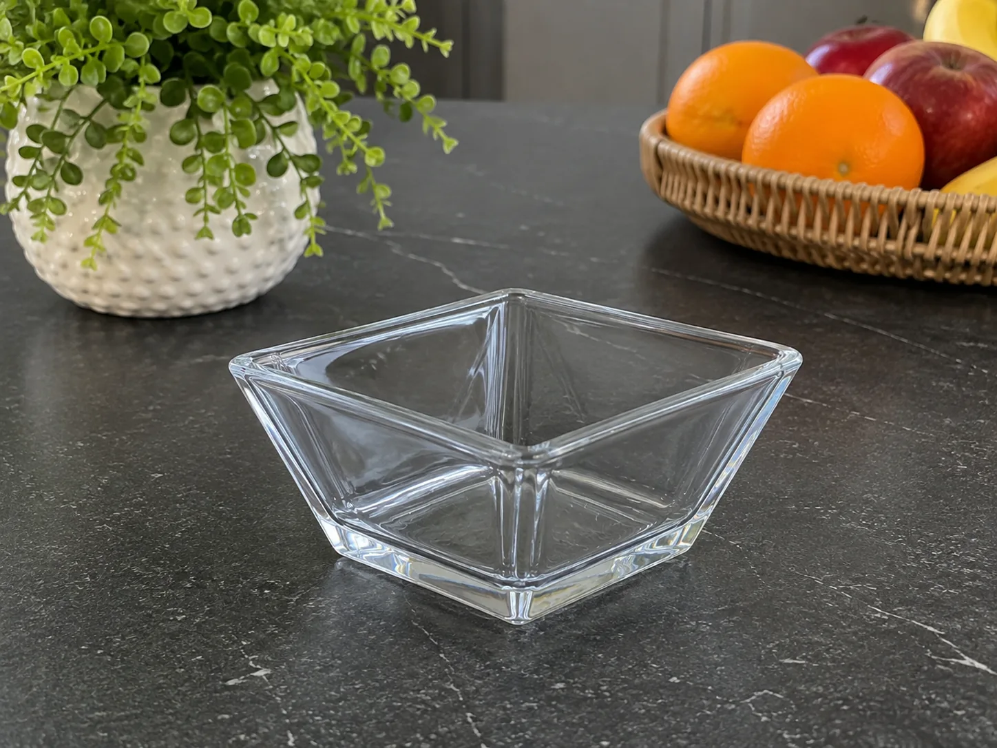 Square Glass Dessert & Serving Bowls – 6 Piece Set