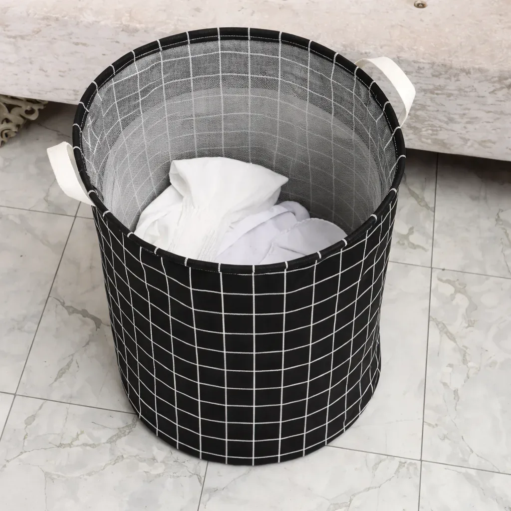 Foldable Fabric Laundry Basket with Handles (Large Capacity)