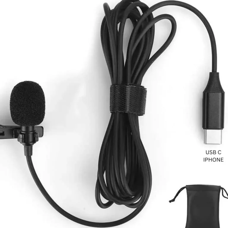 USB-C Lavalier Microphone (Clip-On Lapel Mic for iPhone & Android)