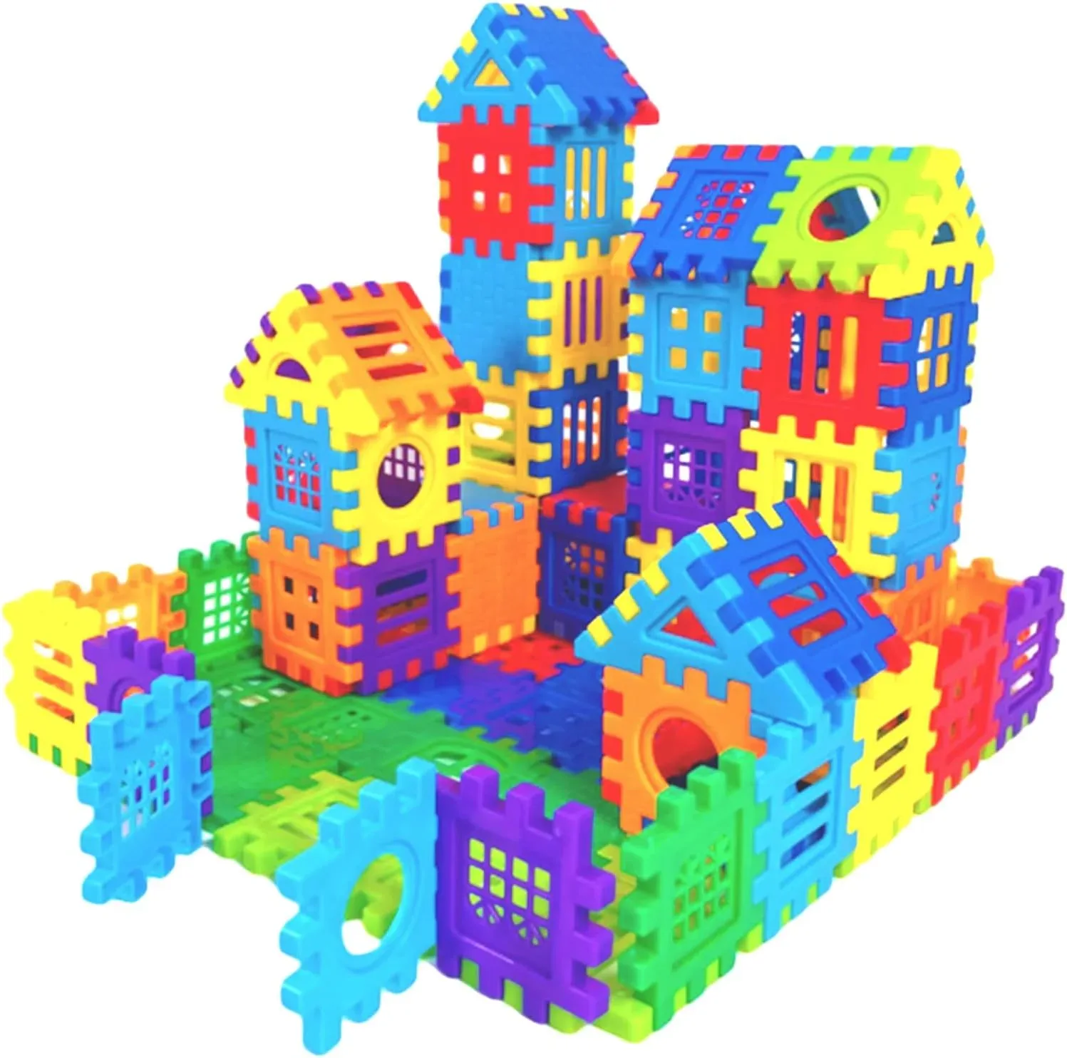 Colorful Interlocking Foam Building Blocks Set