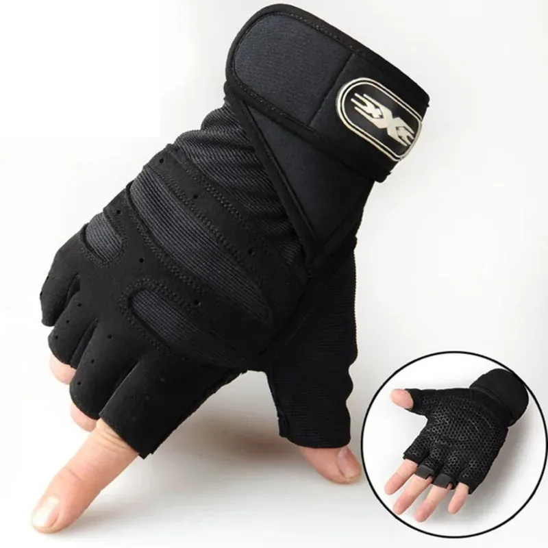 Breathable Half-Finger Gym Gloves with Wrist Support