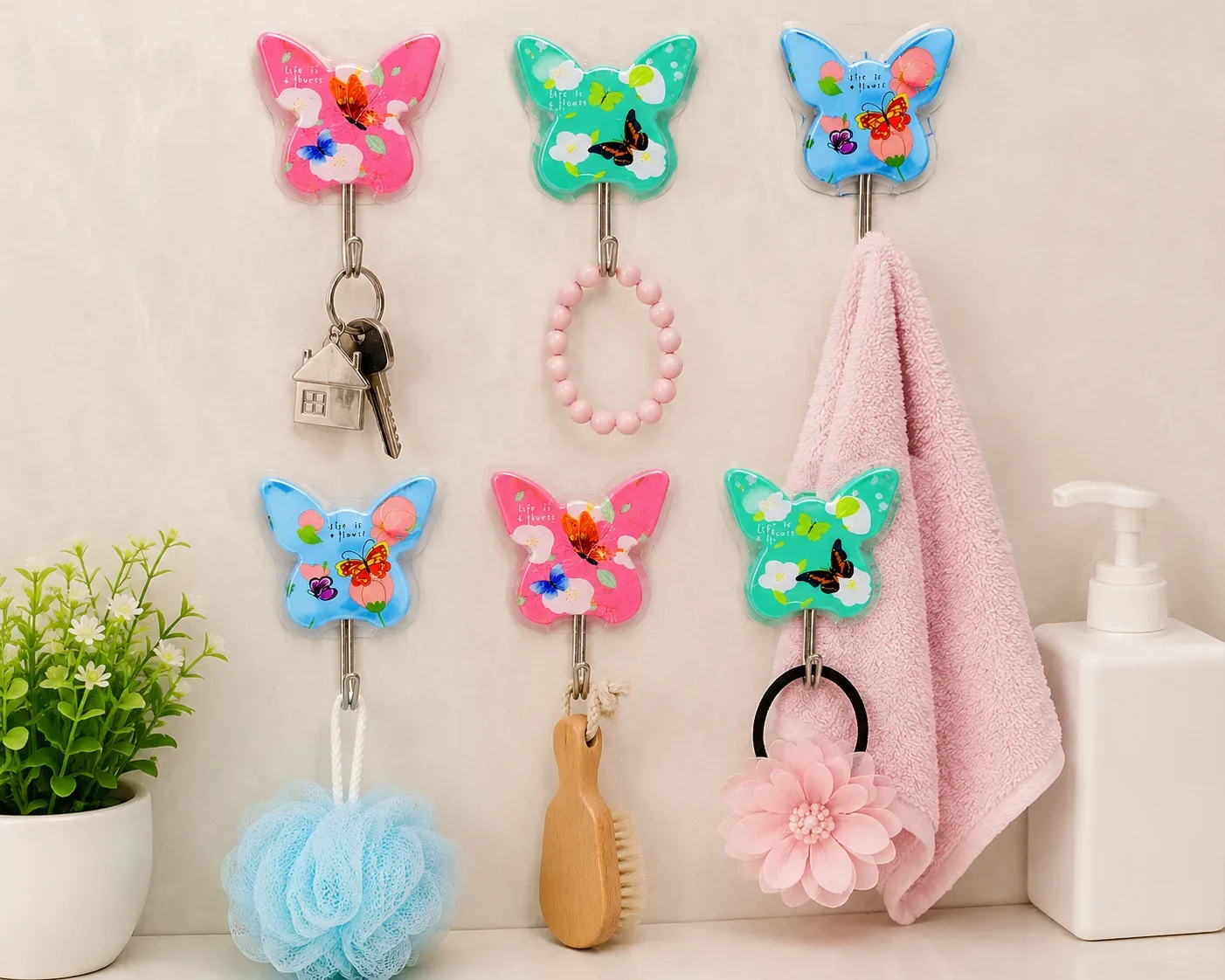 Butterfly Wall Adhesive Hooks Set