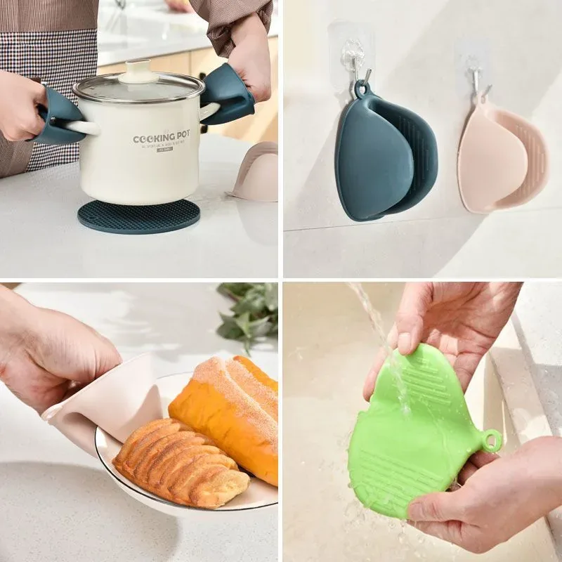 2pcs Silicone Heat-Resistant Grip Clip (Pot Holder & Dish Grabber) 2pcs