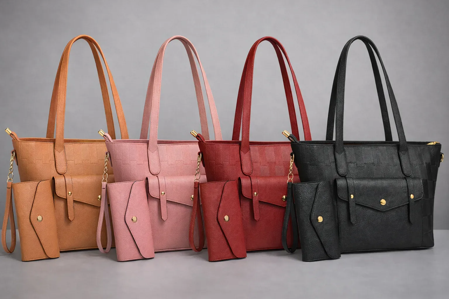 Elegant 2-Piece Women Tote Bag Set with Matching Wallet