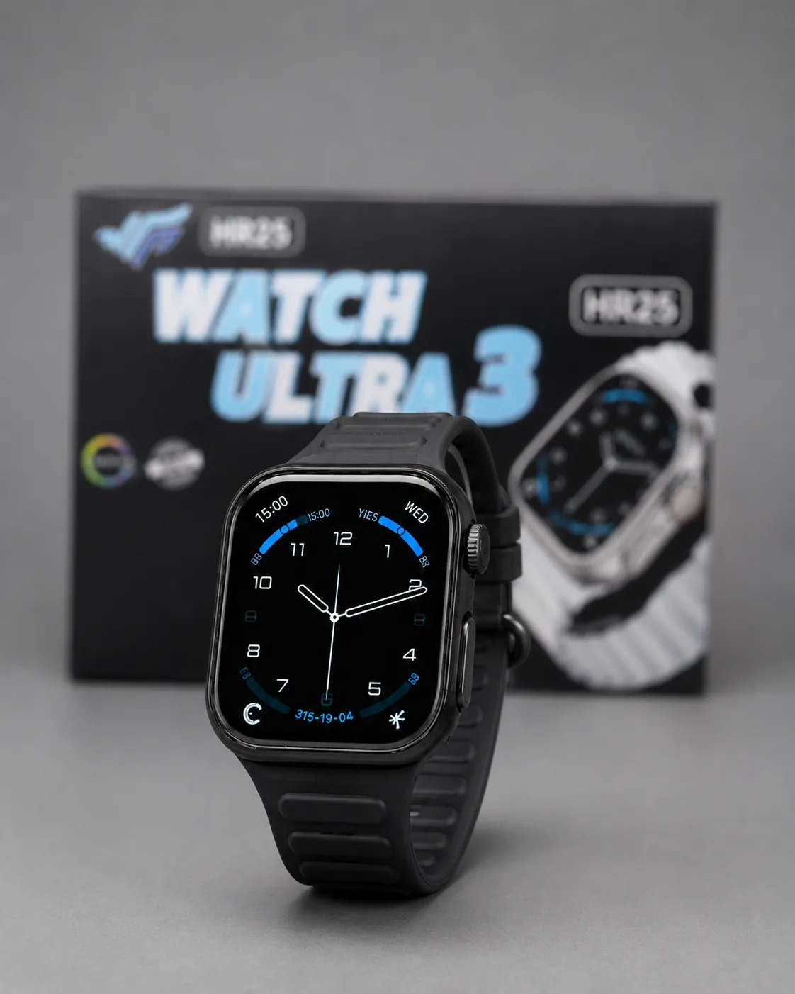 Watch Ultra 3 Smartwatch – HR25 AMOLED Display (Black)