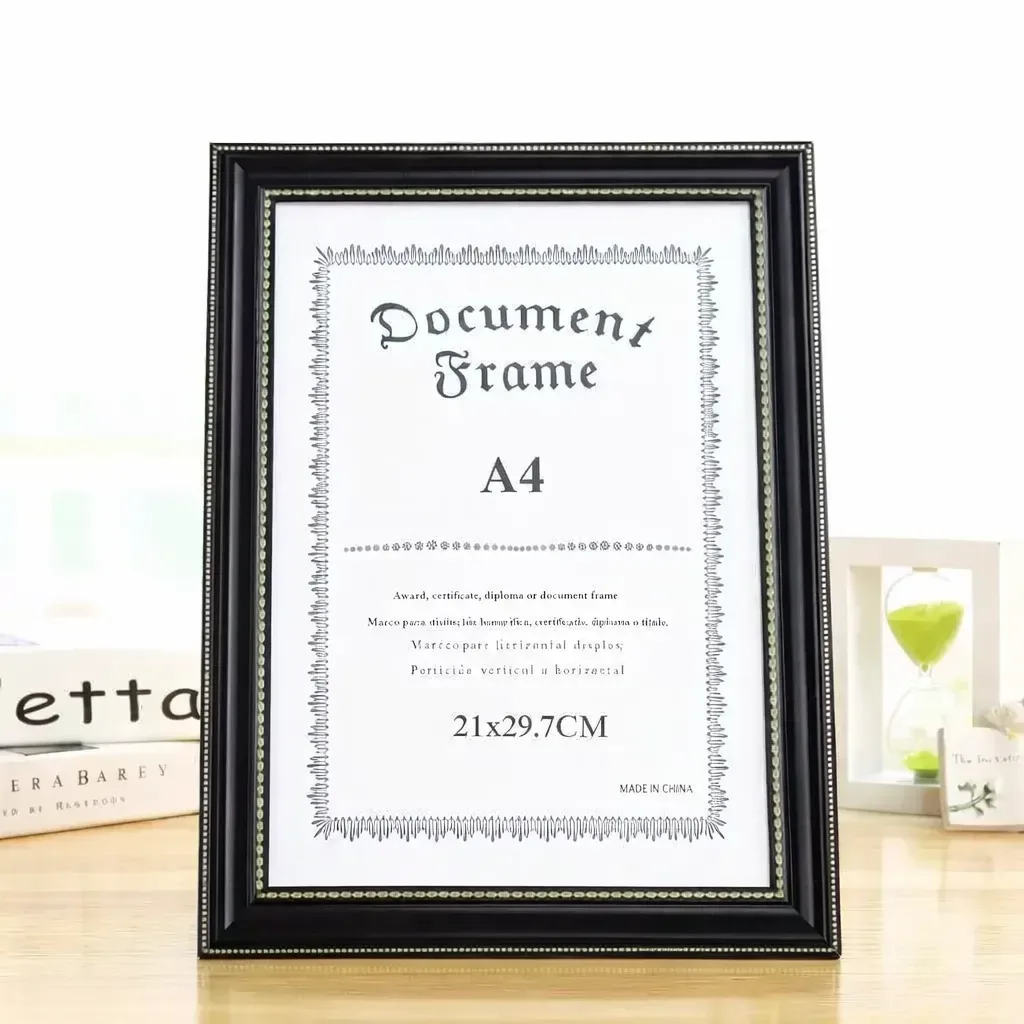Classic Black A4 Certificate & Document Frame