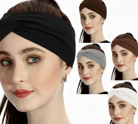 Women wide elastic headbands.