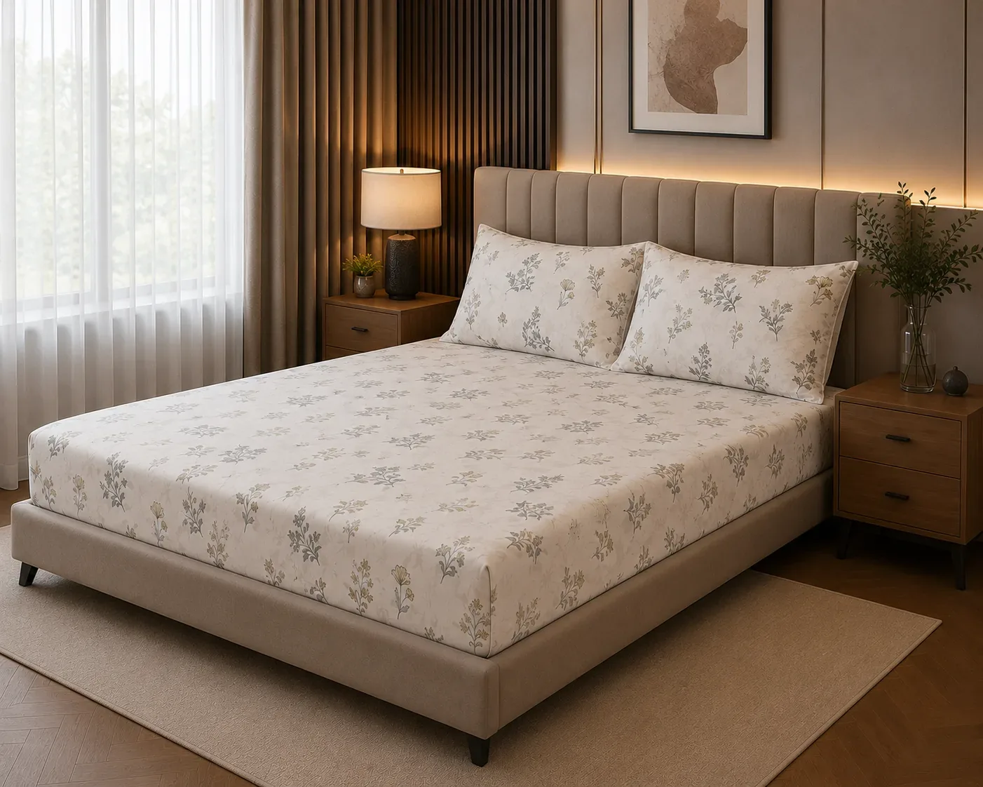 Elegant Botanical Floral Bedsheet Set