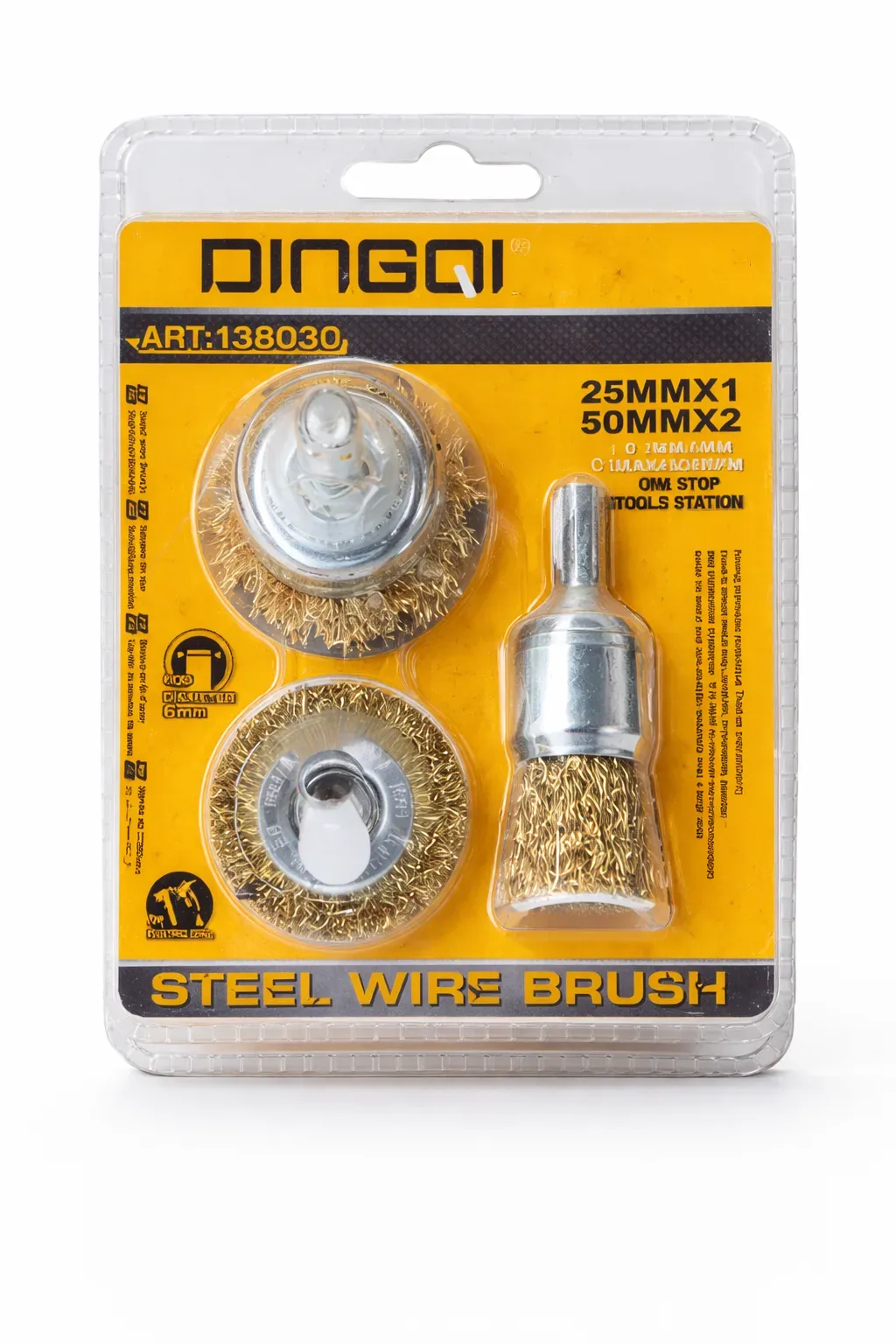 DINGQI Steel Wire Brush Set – Drill Attachment (3PCS Set)