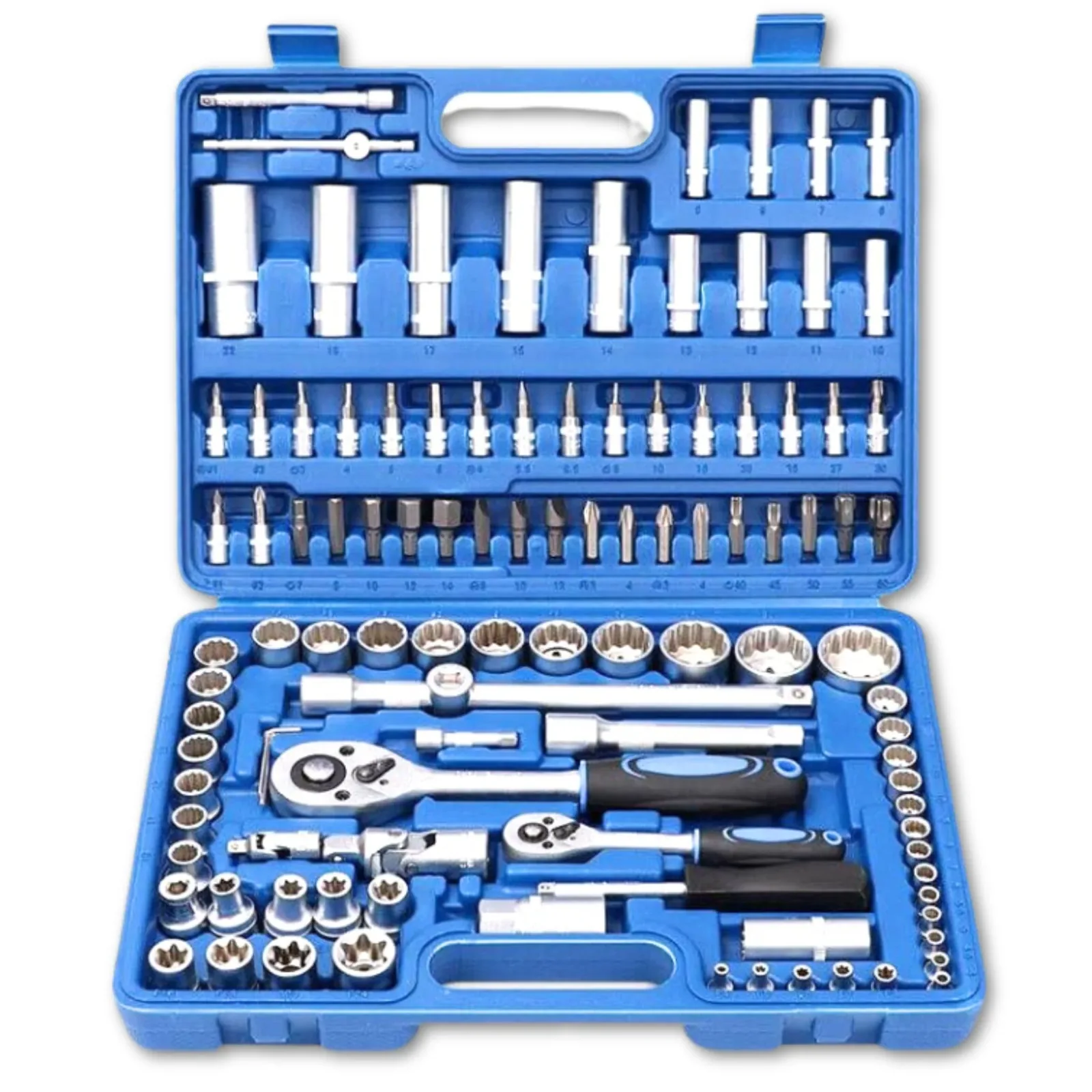 Professional 108-Piece Socket & Ratchet Wrench Tool Set (Complete Mechanic Kit)