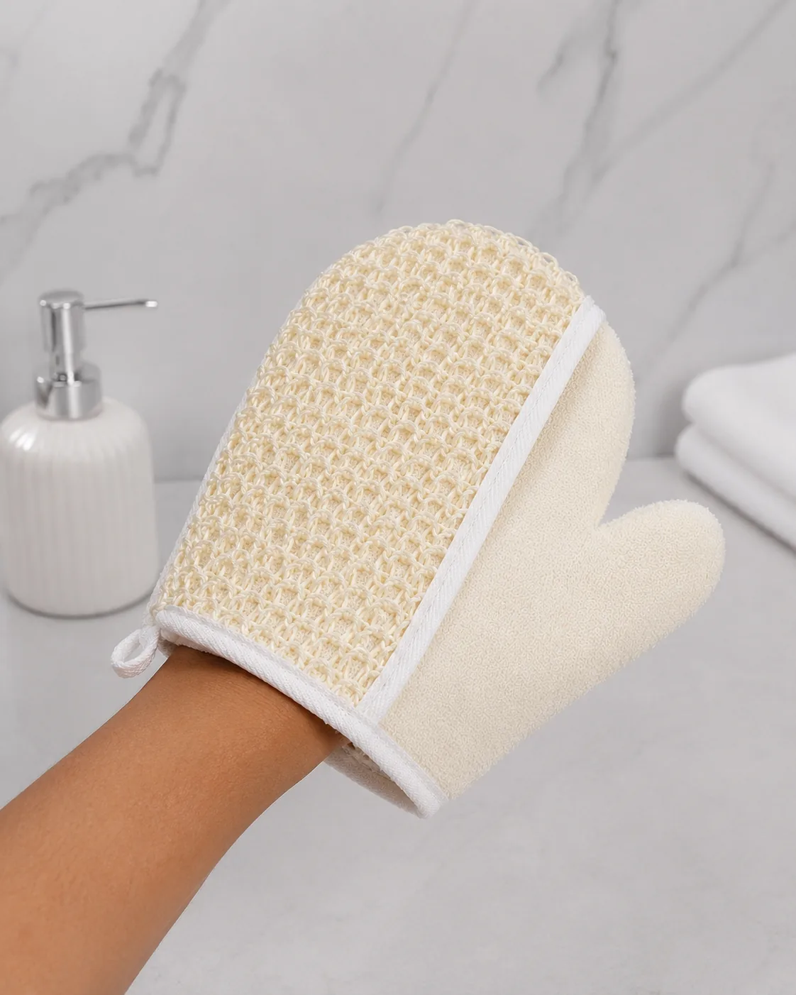 2-Piece Natural Exfoliating Bath Sponge & Bath Glove Set