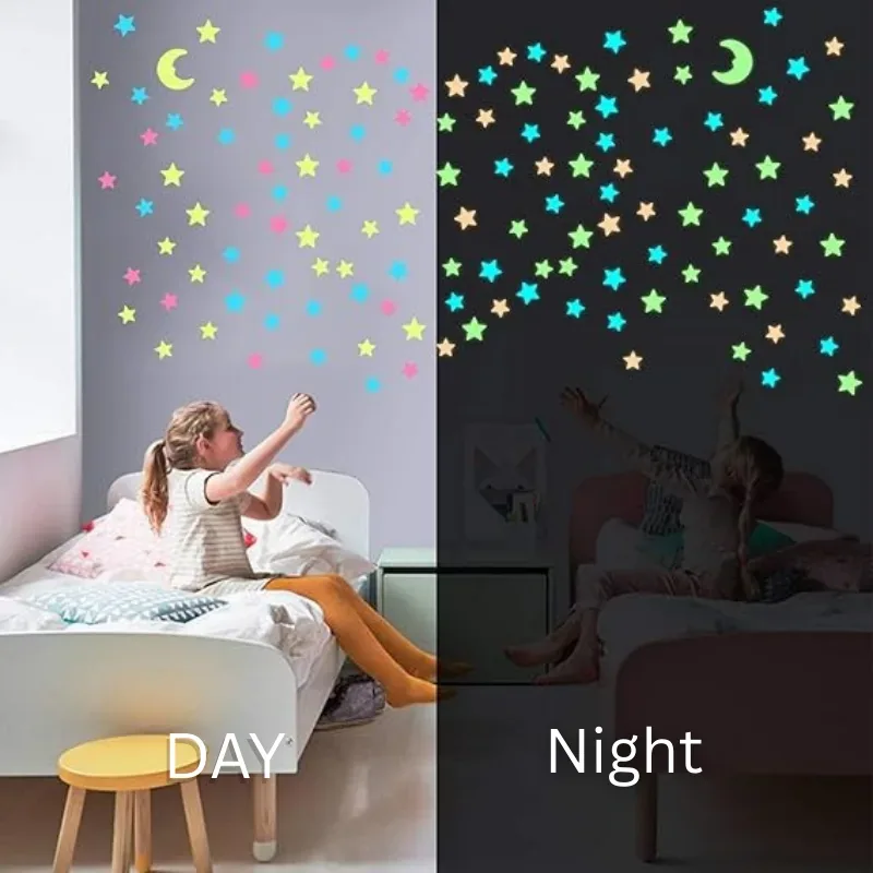 Glow-in-the-Dark Star Wall Stickers Set 50 & 100 pieces