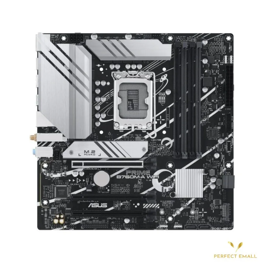 ASUS PRIME B760M-A WIFI Motherboard | LGA1700 Socket | mATX | DDR5 | PCIe 5.0 | Wi-Fi 6 |