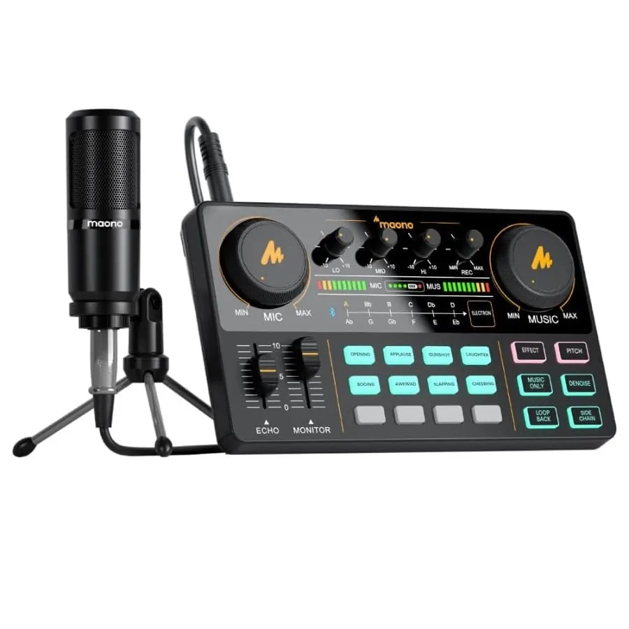 Maono AM200S1 Portable All-in-One Podcast Studio with Microphone Bundle