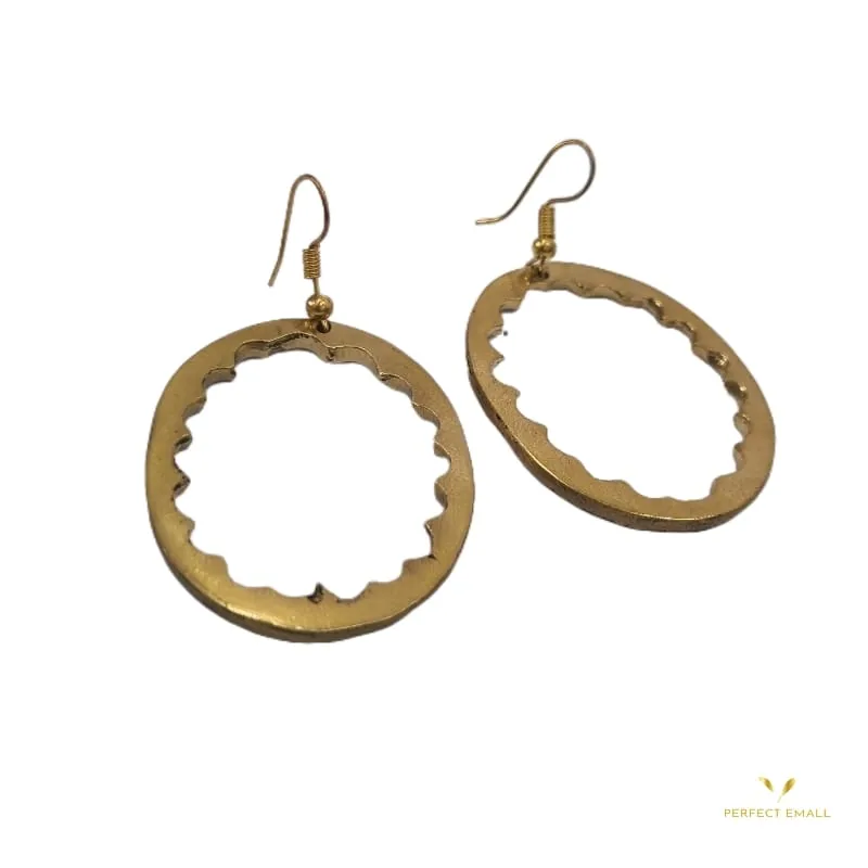 Copper Earrings -Wheel