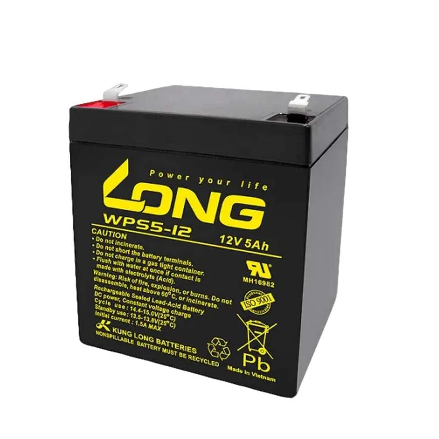Long WPS5-12 Rechargeable Sealed Lead-Acid Battery -12V 5Ah