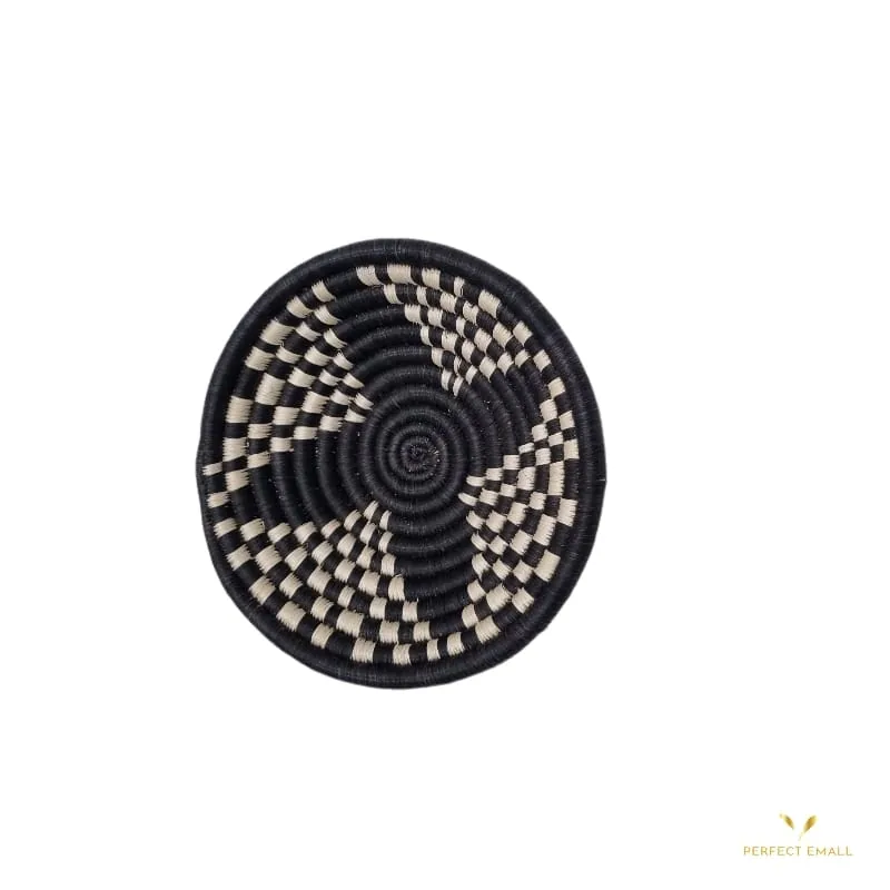Single Woven Bowl Hanging Wall Home Decor Black