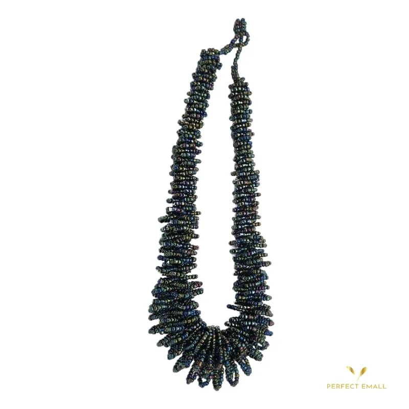 Soft Cuff Beaded Necklaces Black