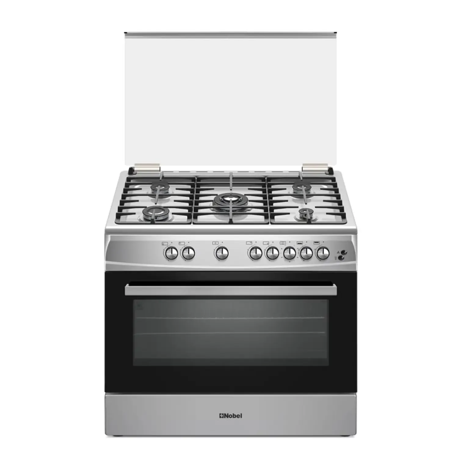 Nobel 5 Gas Burner Cooker Stainless Steel Finish, NGC9696, 90 x 60 cm