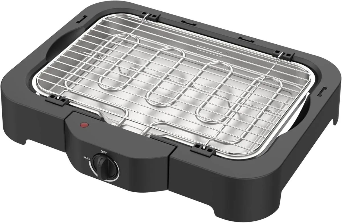 Nobel Electric BBQ Grill – 2300W with Adjustable Temperature, Detachable Parts, and Cool Touch Housing for Easy Cooking & Cleaning NBQ008
