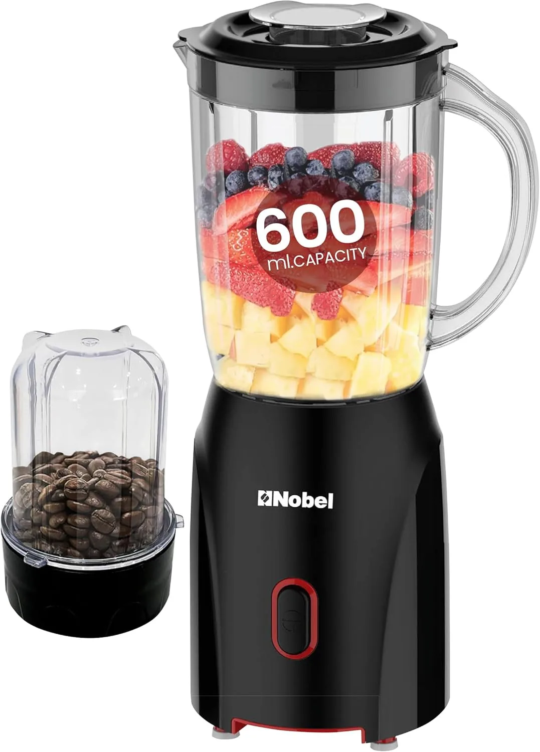 NOBEL Blender Black 600ML 200W Stainless Steel Blade NB110L