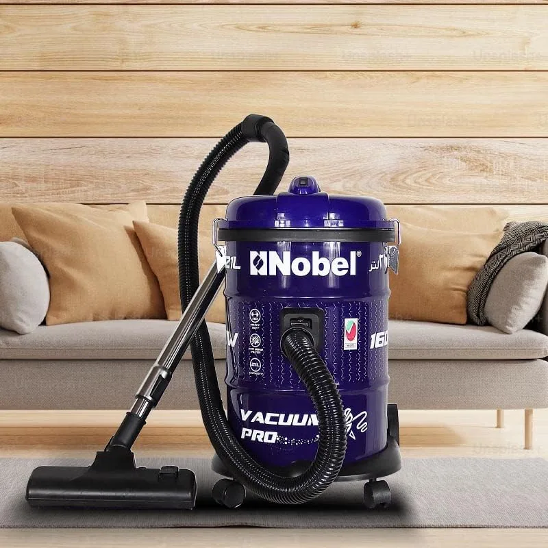 Nobel 21 Litre Drum Vacuum Cleaner with Solid & Durable Iron Tank and Smooth Roller For Better Agility Wheels 1600W NVC2121 Blue 1 Year Warranty