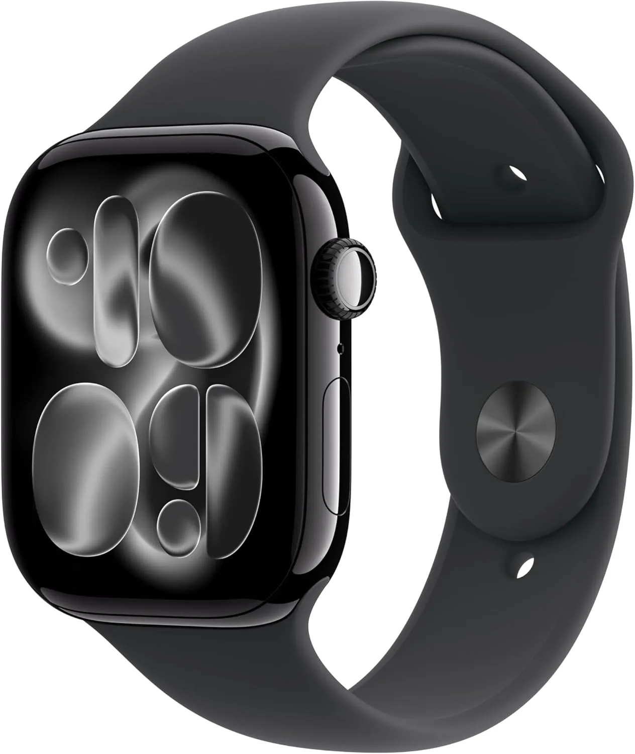 Apple Watch Series 11 GPS 46mm Smartwatch with Jet Black Aluminium Case with Black Sport Band S/M. Sleep Score, Fitness Tracker, Health Monitoring, Always-On Display, Water Resistant