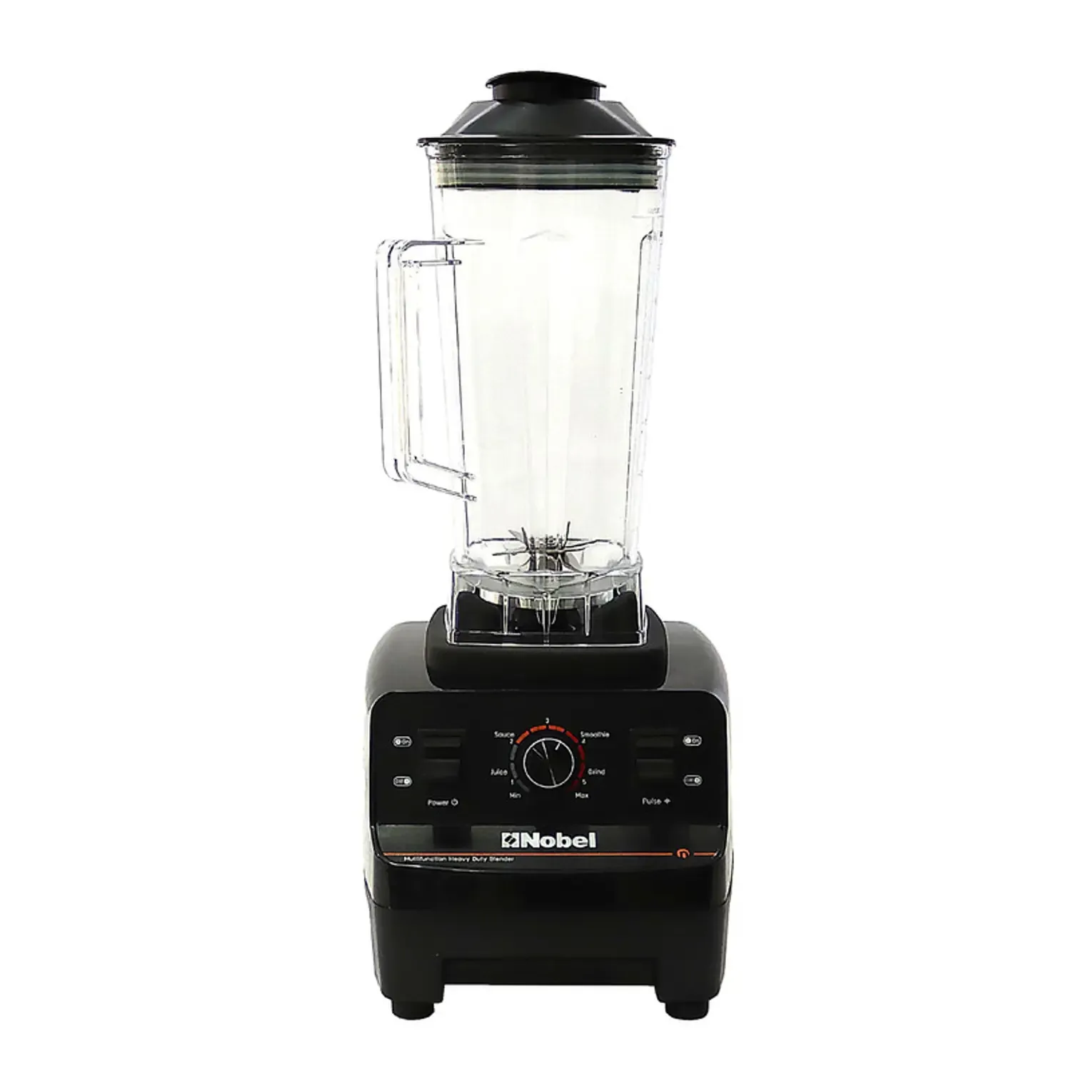 NOBEL TABLE TOP BLENDER BLACK 2 LITRES STEPLESS SPEED CONTROL + PULSE PLASTIC BODY STAINLESS STEEL BLADE OVER HEAT PROTECTION -NB550COM
