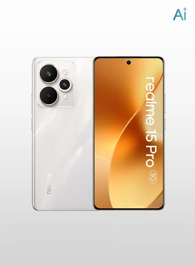 realme 15 Pro 5G AI Dual SIM Triple 50M Camera| Al Edit Genie| 7000mAh battery| 80W charge| 144Hz HyperGlow 4D Curve+ Display|12GB RAM 256GB Flowing Silver