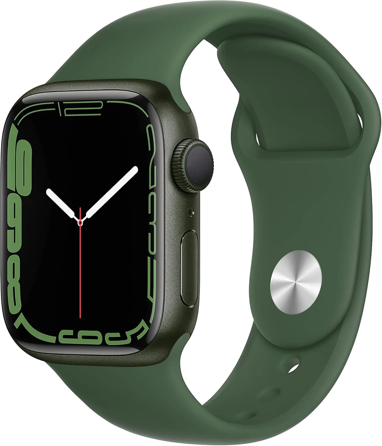 Apple Watch Series 7 (GPS, 41mm) Smart watch - Green Aluminium Case with Clover Sport Band - Regular. Fitness Tracker, Blood Oxygen & ECG Apps, Always-On Retina Display, Water Resistant