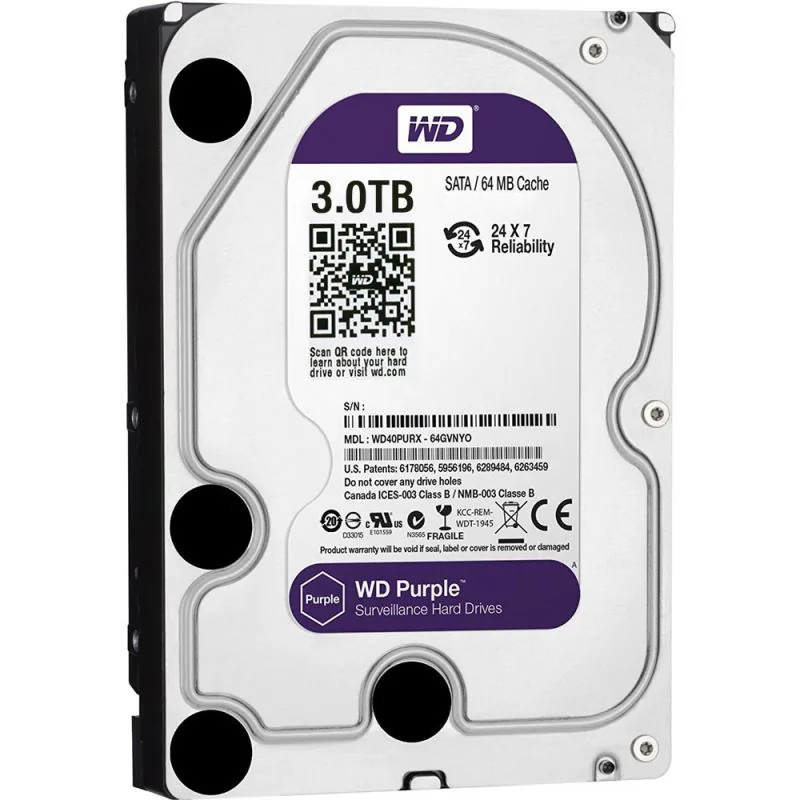 HDD,WD30PURX-64AKYY0,3T HARD DISK