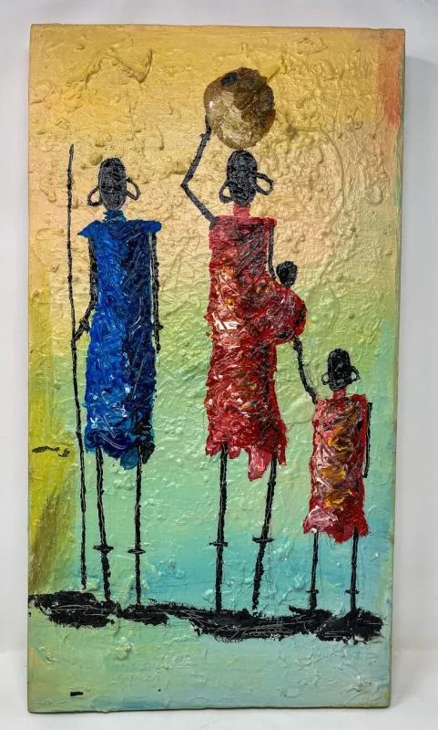 African Massai - Original painting by Briand Kimana