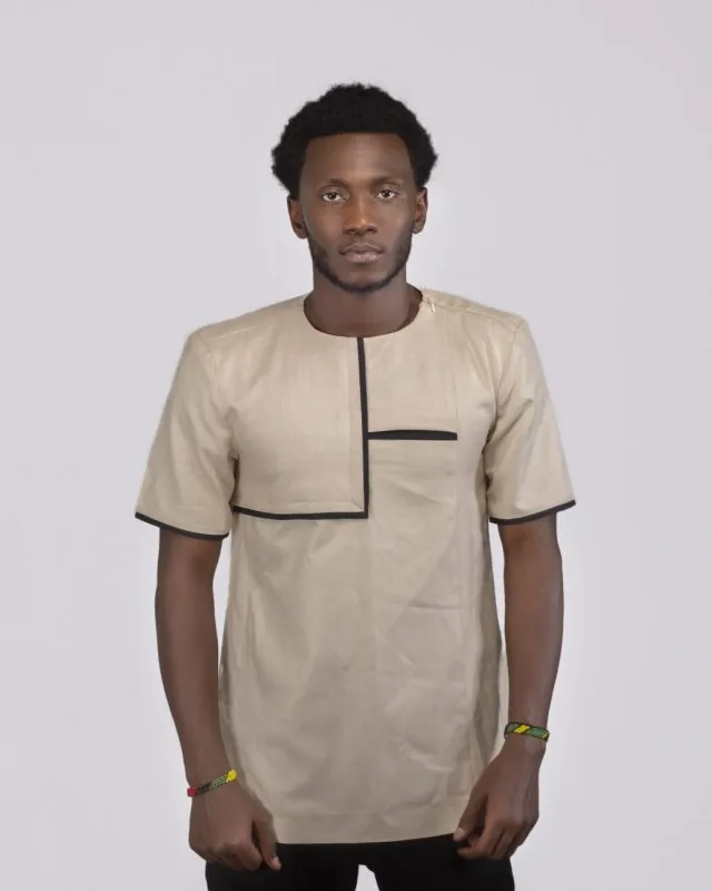 F and Y Made in Rwanda Kaki Shortsleeve Men shirt