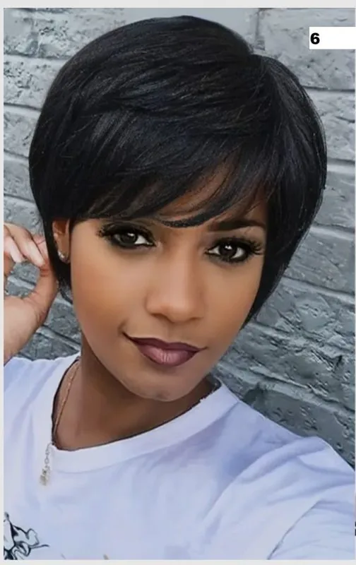 High Density Straight Pixie Cut Synthetic Wig for Women