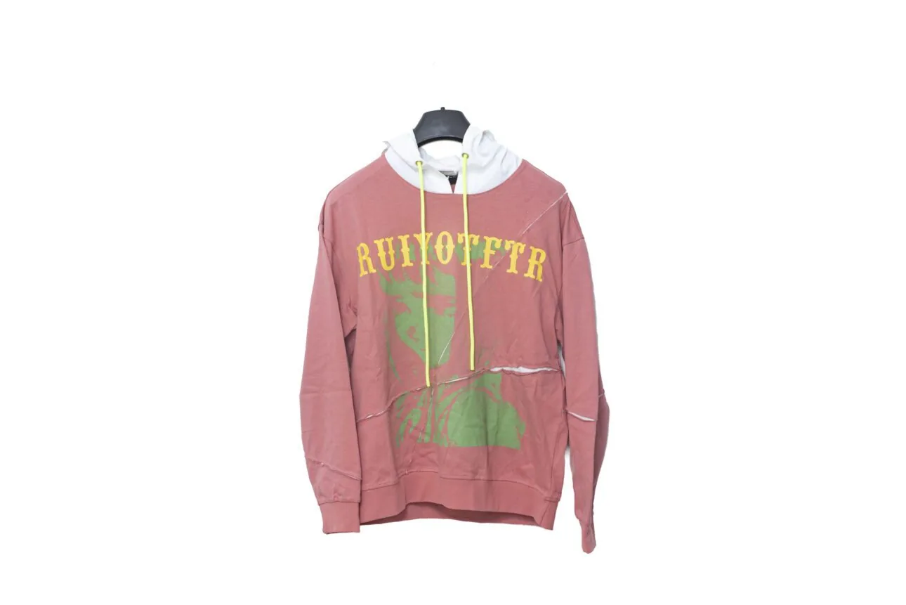 Men Color-Block Letter Drawstring Hoodie