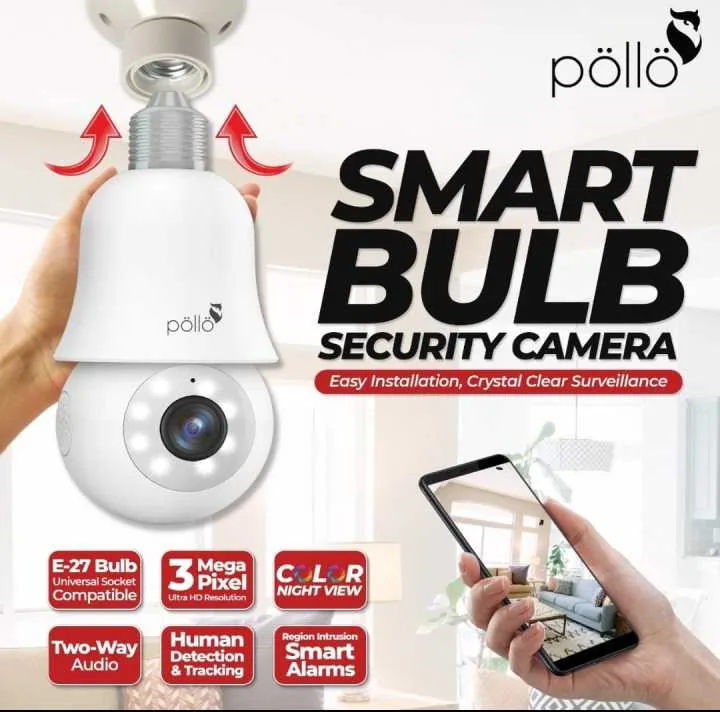 Guardian Bulb 360° | 3MP Smart Wi-Fi Bulb Camera | Full Color Night Vision | Two-Way Audio