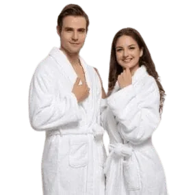 Hooded Bathrobe 100% Cotton Terry Bathrobes with Hood Towel Spa Robe