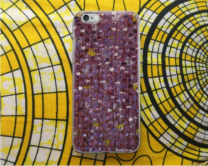 iPhone Case - Contentment - African art - Original painting by Kenneth Nkusi (acrylics on canvas) - iPhone 7/7+/8/8+/X