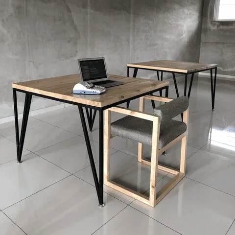 Metal and Eucalyptus Table by Inwood