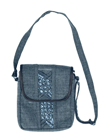 Toolkit Limbag Shoulder Blue with Kitenge Fabric by Aflimba