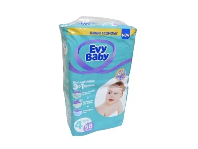 EVY BABY DIAPERS 4 maxii 7-18kg 58pcs