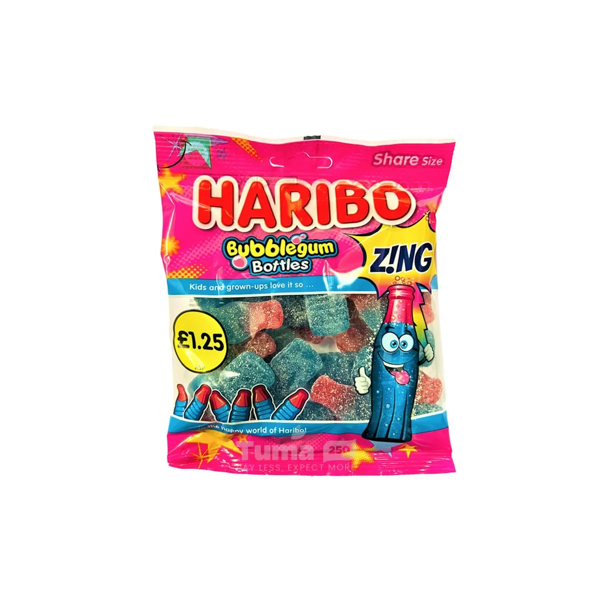 Haribo Bubblegum Bottles Zing 140g