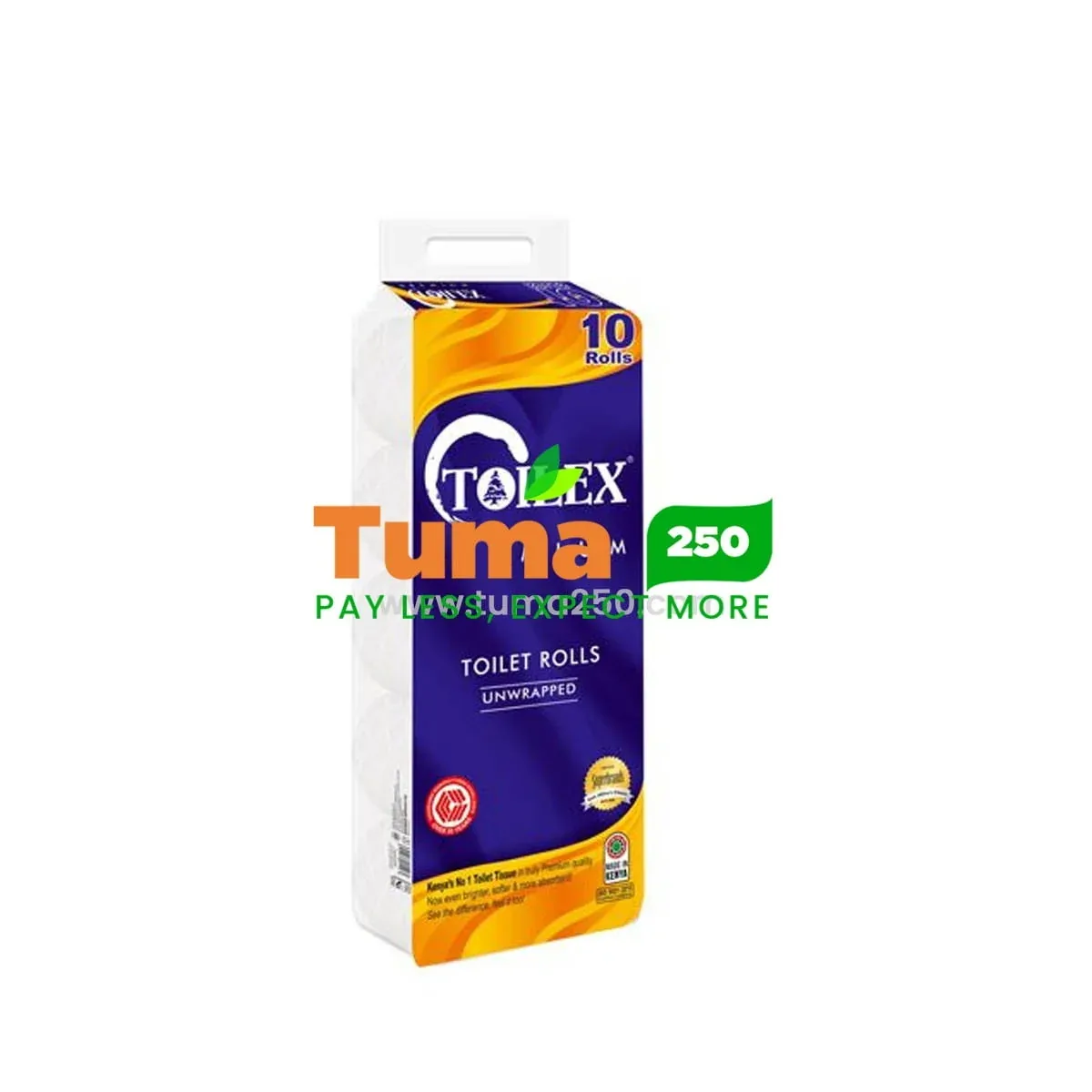 Toilex Unwrapped Premium Toilet Paper -10rolls